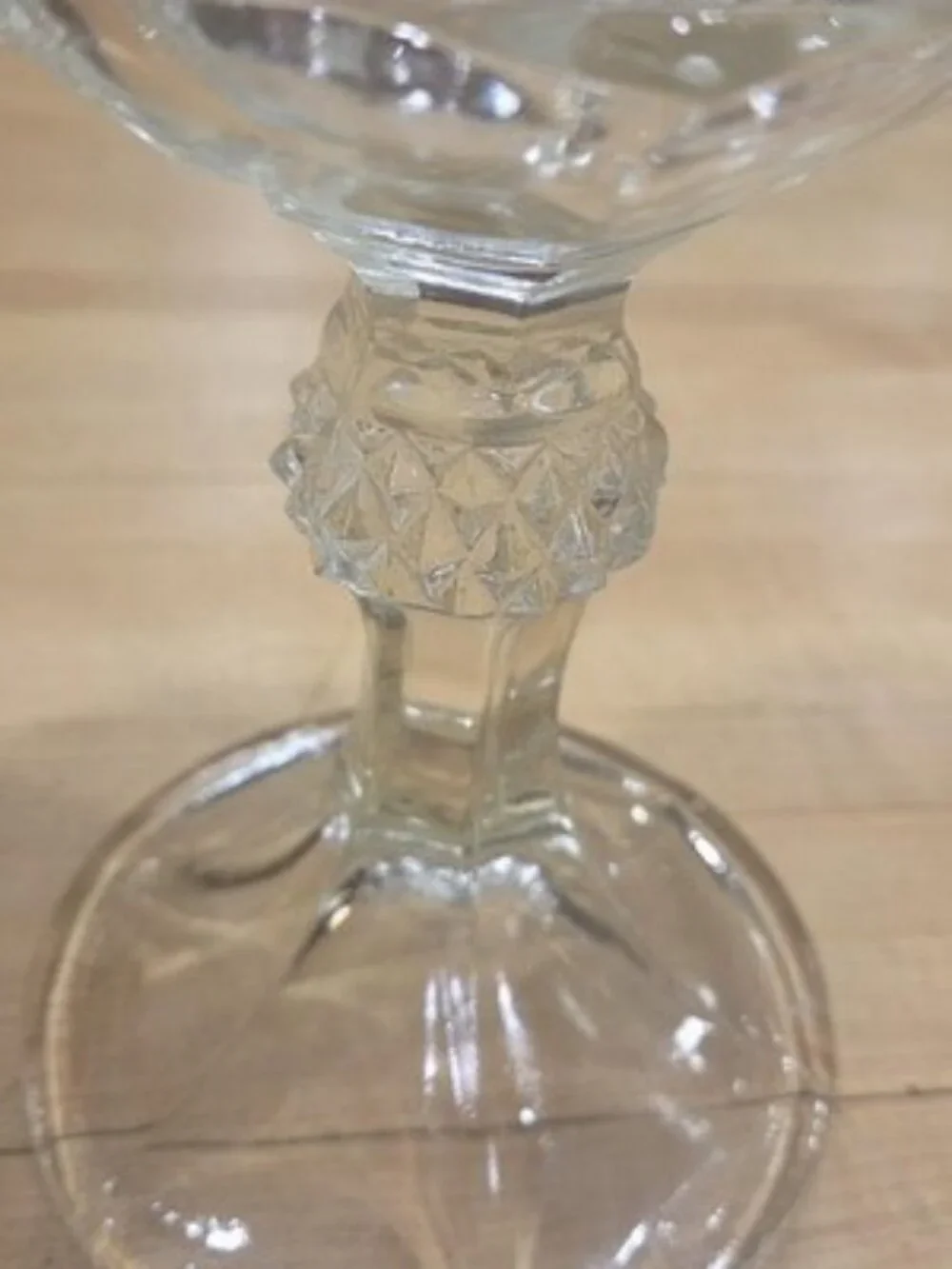 Vintage Indiana Glass Diamond Point Clear Apothecary Jar Tall Candy Dish 15.5